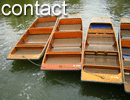 Picture of punts (flat bottomed boats used in shallow water around Cambridge).  Get from A to B.